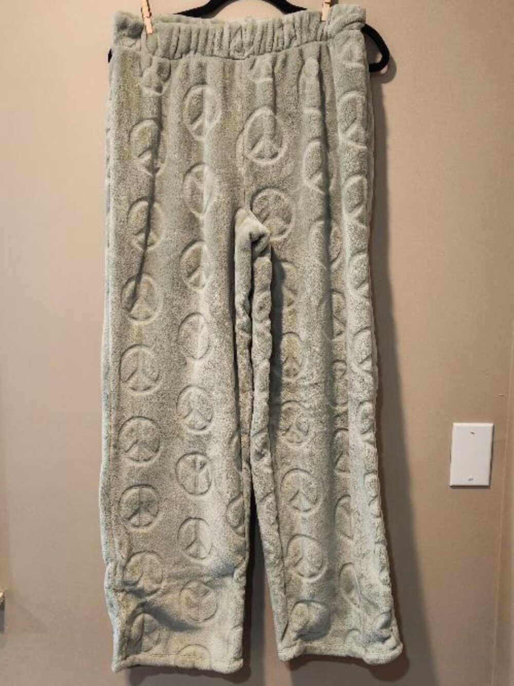 Crave Fame Faux-fur Fleece Soft Plush Lounge Pants Sage Green